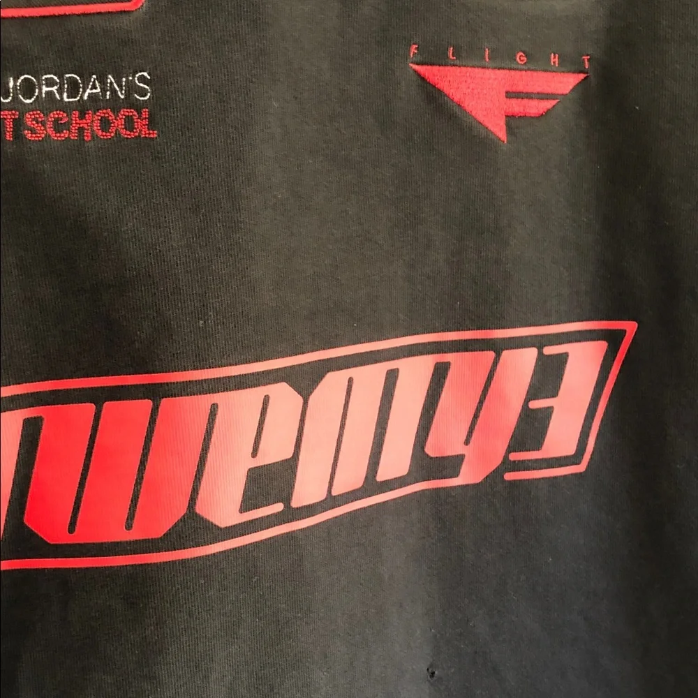 Jordan Black Long-Sleeve Polo with White Collar and Red Logos